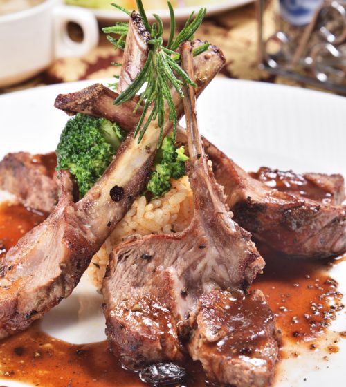 Roast,Sheep,Shoulder,Row,With,Mbustard,Seed,Sauce